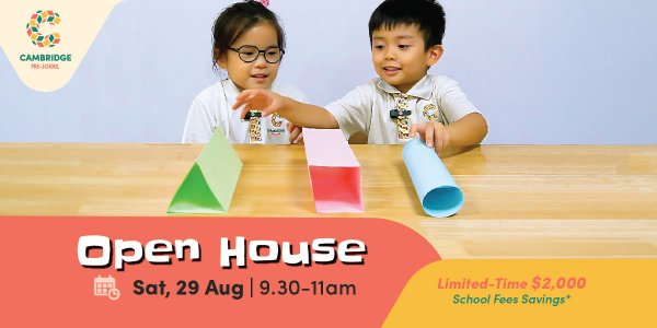 Cambridge Pre-school Open House 29 Aug 2026